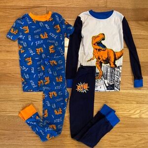 Kirkland 4pc Snug Fit Cotton Dinosaur Pajama Set, size 8.